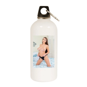 Gabbie Carter White Water Bottle With Carabiner