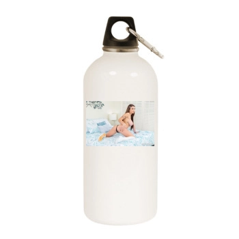 Gabbie Carter White Water Bottle With Carabiner