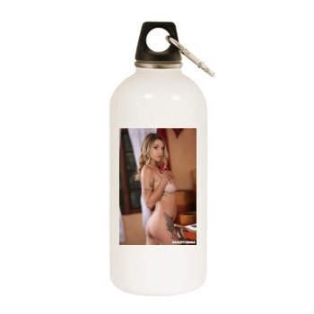 Gabbie Carter White Water Bottle With Carabiner