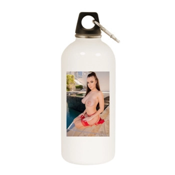 Gabbie Carter White Water Bottle With Carabiner