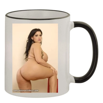 Angelina Castro 11oz Colored Rim & Handle Mug