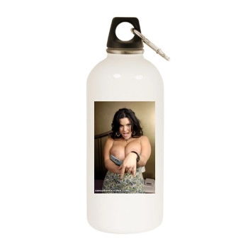 Angelina Castro White Water Bottle With Carabiner