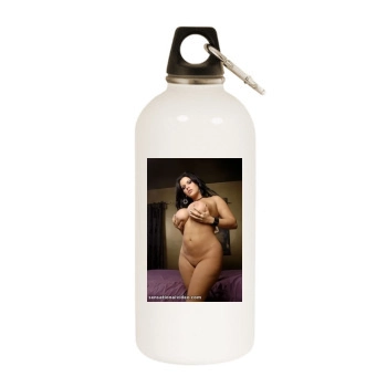 Angelina Castro White Water Bottle With Carabiner