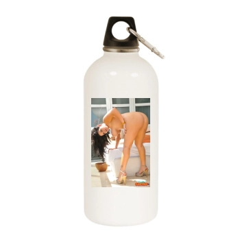 Angelina Castro White Water Bottle With Carabiner