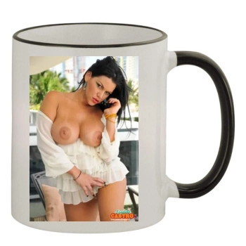 Angelina Castro 11oz Colored Rim & Handle Mug