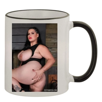 Angelina Castro 11oz Colored Rim & Handle Mug