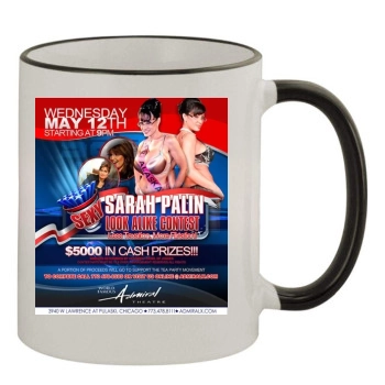 Sarah Palin 11oz Colored Rim & Handle Mug