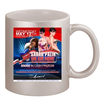 Sarah Palin 11oz Metallic Silver Mug