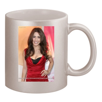 Sarah Shahi 11oz Metallic Silver Mug