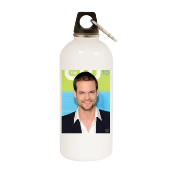 Shane West White Water Bottle With Carabiner