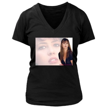 Sophie Marceau Women's Deep V-Neck TShirt