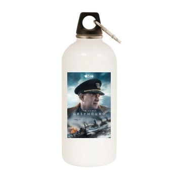 Greyhound (2020) White Water Bottle With Carabiner