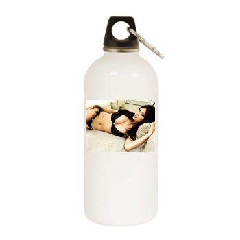 Tera Patrick White Water Bottle With Carabiner