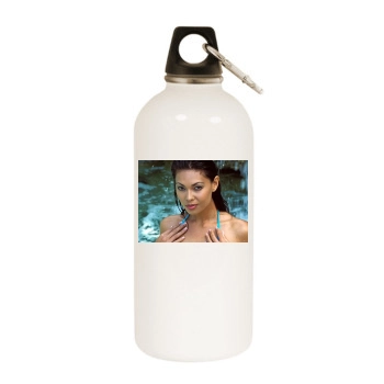 Tera Patrick White Water Bottle With Carabiner