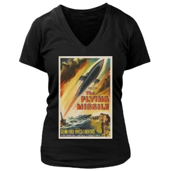 The Flying Missile (1950) Women's Deep V-Neck TShirt