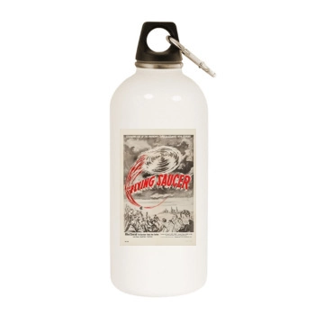 The Flying Saucer (1950) White Water Bottle With Carabiner