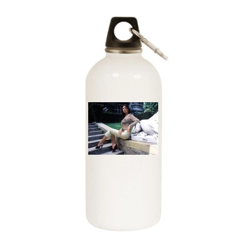 Tera Patrick White Water Bottle With Carabiner