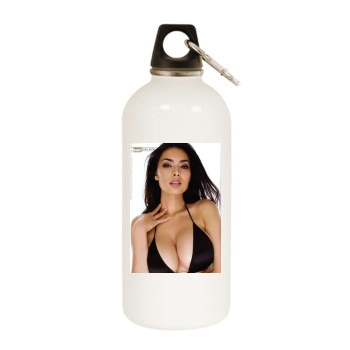 Tera Patrick White Water Bottle With Carabiner