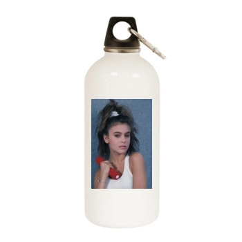 Alyssa Milano White Water Bottle With Carabiner