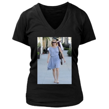 Amy Smart Women's Deep V-Neck TShirt