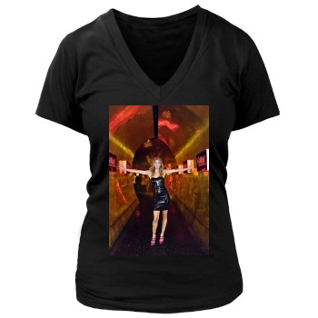 AnnaLynne McCord Women's Deep V-Neck TShirt