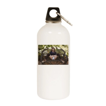 Gillian Barnes White Water Bottle With Carabiner