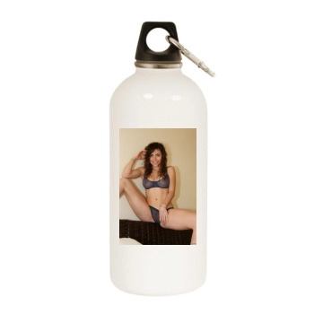 Gillian Barnes White Water Bottle With Carabiner