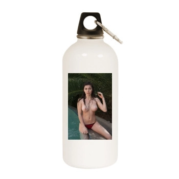 Gillian Barnes White Water Bottle With Carabiner