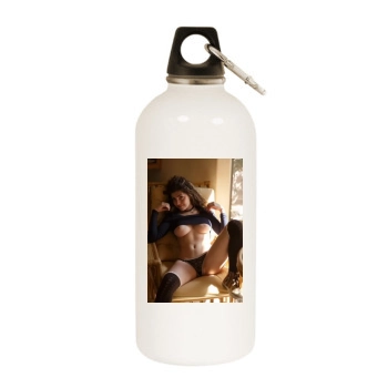 Gillian Barnes White Water Bottle With Carabiner