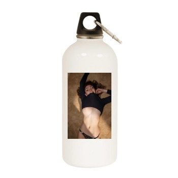 Gillian Barnes White Water Bottle With Carabiner