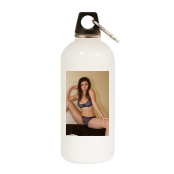 Gillian Barnes White Water Bottle With Carabiner