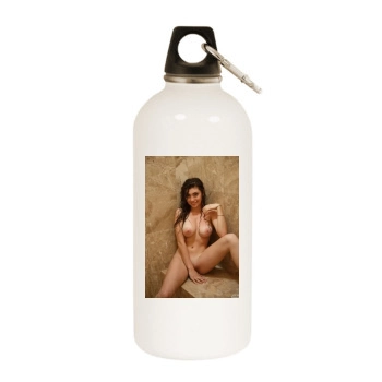 Gillian Barnes White Water Bottle With Carabiner