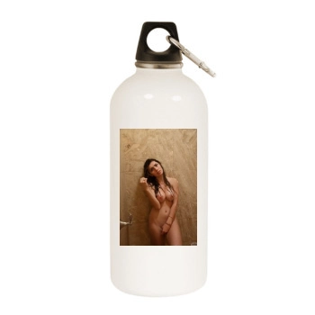 Gillian Barnes White Water Bottle With Carabiner