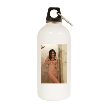 Gillian Barnes White Water Bottle With Carabiner