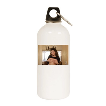 Gillian Barnes White Water Bottle With Carabiner