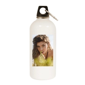 Gillian Barnes White Water Bottle With Carabiner