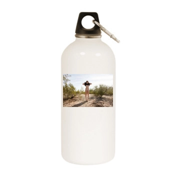 Gillian Barnes White Water Bottle With Carabiner