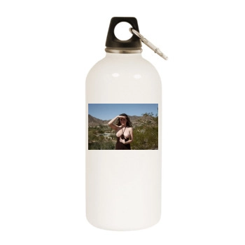 Gillian Barnes White Water Bottle With Carabiner