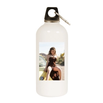 Gillian Barnes White Water Bottle With Carabiner