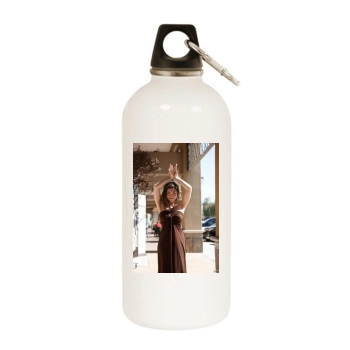 Gillian Barnes White Water Bottle With Carabiner