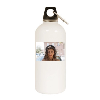 Gillian Barnes White Water Bottle With Carabiner