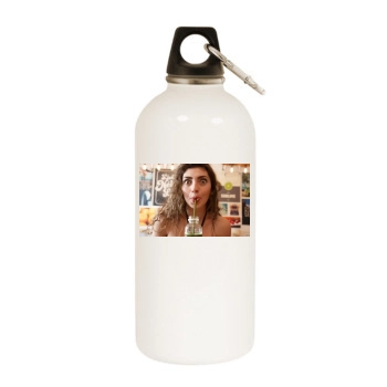 Gillian Barnes White Water Bottle With Carabiner