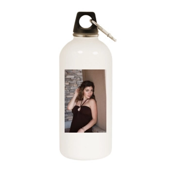 Gillian Barnes White Water Bottle With Carabiner