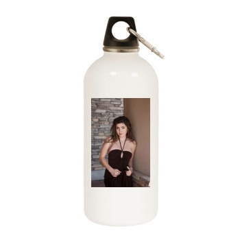 Gillian Barnes White Water Bottle With Carabiner