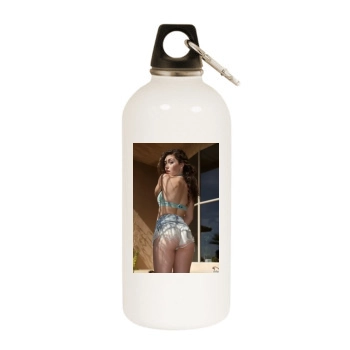 Gillian Barnes White Water Bottle With Carabiner