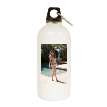 Gillian Barnes White Water Bottle With Carabiner