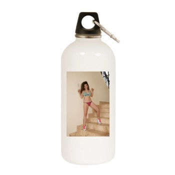 Gillian Barnes White Water Bottle With Carabiner