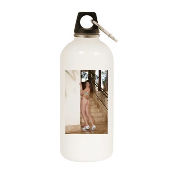 Gillian Barnes White Water Bottle With Carabiner