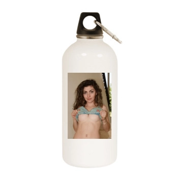 Gillian Barnes White Water Bottle With Carabiner