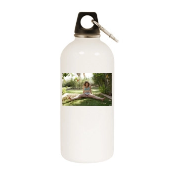 Gillian Barnes White Water Bottle With Carabiner